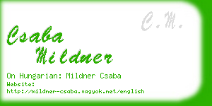 csaba mildner business card